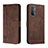 Funda de Cuero Cartera con Soporte Carcasa H01X para Oppo A74 4G Marron