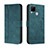 Funda de Cuero Cartera con Soporte Carcasa H01X para Realme C25S Verde