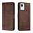 Funda de Cuero Cartera con Soporte Carcasa H01X para Realme C30s Marron