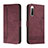 Funda de Cuero Cartera con Soporte Carcasa H01X para Sony Xperia 10 III SO-52B Rojo