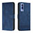 Funda de Cuero Cartera con Soporte Carcasa H01X para Vivo iQOO U1 Azul