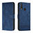 Funda de Cuero Cartera con Soporte Carcasa H01X para Vivo Y11 Azul