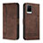 Funda de Cuero Cartera con Soporte Carcasa H01X para Vivo Y32 4G Marron