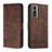 Funda de Cuero Cartera con Soporte Carcasa H01X para Vivo Y55s (2021) Marron