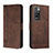 Funda de Cuero Cartera con Soporte Carcasa H01X para Xiaomi Redmi 10 (2022) Marron