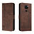 Funda de Cuero Cartera con Soporte Carcasa H01X para Xiaomi Redmi 10X 4G Marron