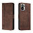 Funda de Cuero Cartera con Soporte Carcasa H01X para Xiaomi Redmi Note 11 SE India 4G Marron