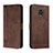 Funda de Cuero Cartera con Soporte Carcasa H01X para Xiaomi Redmi Note 9 Pro Max Marron