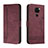 Funda de Cuero Cartera con Soporte Carcasa H01X para Xiaomi Redmi Note 9 Rojo