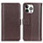 Funda de Cuero Cartera con Soporte Carcasa H02 para Apple iPhone 14 Pro Marron