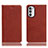 Funda de Cuero Cartera con Soporte Carcasa H02P para Motorola Moto Edge (2022) 5G Marron