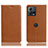 Funda de Cuero Cartera con Soporte Carcasa H02P para Motorola Moto Edge 30 Fusion 5G Marron Claro