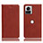 Funda de Cuero Cartera con Soporte Carcasa H02P para Motorola Moto Edge 30 Ultra 5G Marron