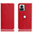 Funda de Cuero Cartera con Soporte Carcasa H02P para Motorola Moto Edge 30 Ultra 5G Rojo