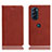 Funda de Cuero Cartera con Soporte Carcasa H02P para Motorola Moto Edge X30 5G Marron