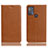 Funda de Cuero Cartera con Soporte Carcasa H02P para Motorola Moto G50 Marron Claro