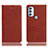 Funda de Cuero Cartera con Soporte Carcasa H02P para Motorola Moto G71 5G Marron