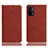 Funda de Cuero Cartera con Soporte Carcasa H02P para Oppo A54 5G Marron