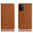 Funda de Cuero Cartera con Soporte Carcasa H02P para Oppo A54 5G Marron Claro