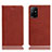 Funda de Cuero Cartera con Soporte Carcasa H02P para Oppo A94 5G Marron