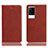 Funda de Cuero Cartera con Soporte Carcasa H02P para Vivo iQOO 8 5G Marron