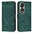 Funda de Cuero Cartera con Soporte Carcasa H02X para Huawei Honor 70 Pro+ Plus 5G Verde