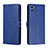 Funda de Cuero Cartera con Soporte Carcasa H02X para Motorola Moto E22S Azul