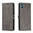 Funda de Cuero Cartera con Soporte Carcasa H02X para Motorola Moto E22S Gris