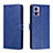 Funda de Cuero Cartera con Soporte Carcasa H02X para Motorola Moto Edge 30 Lite 5G Azul