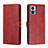 Funda de Cuero Cartera con Soporte Carcasa H02X para Motorola Moto Edge 30 Neo 5G Rojo