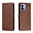 Funda de Cuero Cartera con Soporte Carcasa H02X para Motorola Moto G Stylus (2023) 4G Marron