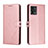 Funda de Cuero Cartera con Soporte Carcasa H02X para Motorola Moto G72 Oro Rosa