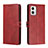 Funda de Cuero Cartera con Soporte Carcasa H02X para Motorola Moto G73 5G Rojo