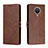 Funda de Cuero Cartera con Soporte Carcasa H02X para Nokia G10 Marron