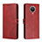 Funda de Cuero Cartera con Soporte Carcasa H02X para Nokia G10 Rojo