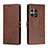 Funda de Cuero Cartera con Soporte Carcasa H02X para OnePlus 10 Pro 5G Marron