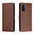 Funda de Cuero Cartera con Soporte Carcasa H02X para OnePlus Nord N200 5G Marron