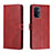 Funda de Cuero Cartera con Soporte Carcasa H02X para Oppo A74 5G Rojo