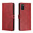 Funda de Cuero Cartera con Soporte Carcasa H02X para Samsung Galaxy A02s Rojo
