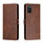 Funda de Cuero Cartera con Soporte Carcasa H02X para Samsung Galaxy A03s Marron