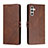 Funda de Cuero Cartera con Soporte Carcasa H02X para Samsung Galaxy A04s Marron