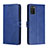 Funda de Cuero Cartera con Soporte Carcasa H02X para Samsung Galaxy F02S SM-E025F Azul