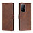 Funda de Cuero Cartera con Soporte Carcasa H02X para Xiaomi Mi 11T Pro 5G Marron