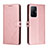 Funda de Cuero Cartera con Soporte Carcasa H02X para Xiaomi Mi 11T Pro 5G Oro Rosa