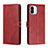 Funda de Cuero Cartera con Soporte Carcasa H02X para Xiaomi Poco C50 Rojo