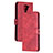 Funda de Cuero Cartera con Soporte Carcasa H02X para Xiaomi Redmi 10X 4G Rojo