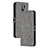 Funda de Cuero Cartera con Soporte Carcasa H02X para Xiaomi Redmi 9 Gris