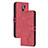 Funda de Cuero Cartera con Soporte Carcasa H02X para Xiaomi Redmi 9 Prime India Rojo