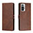 Funda de Cuero Cartera con Soporte Carcasa H02X para Xiaomi Redmi Note 10 Pro 4G Marron