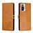 Funda de Cuero Cartera con Soporte Carcasa H02X para Xiaomi Redmi Note 10 Pro Max Marron Claro